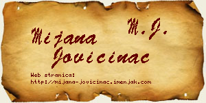 Mijana Jovičinac vizit kartica